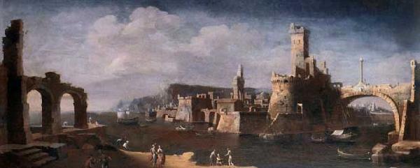 Leonardo Coccorante Port of Tarento oil painting image